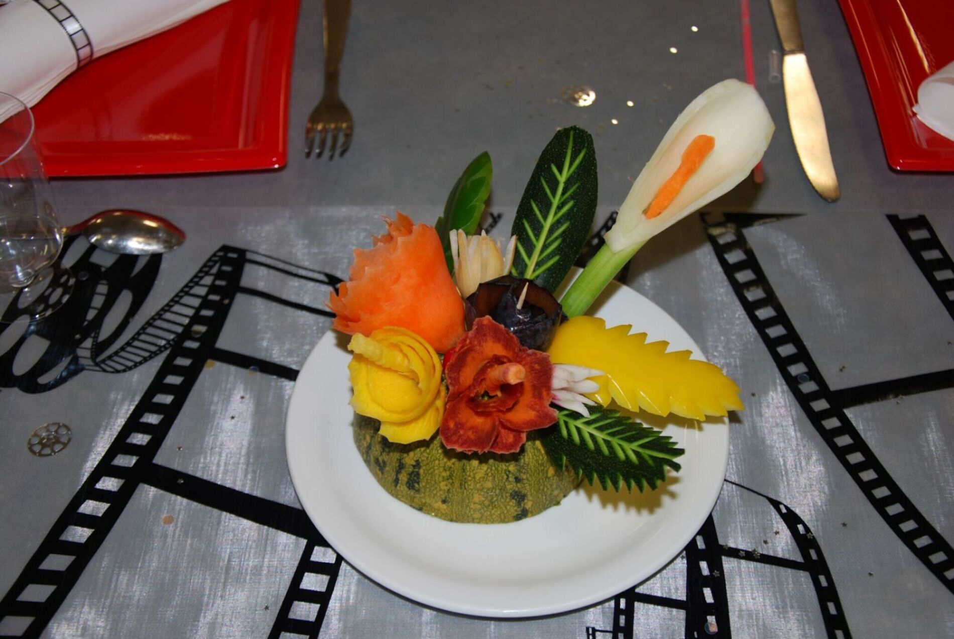 Bouquets de fruits et légumes sculptés