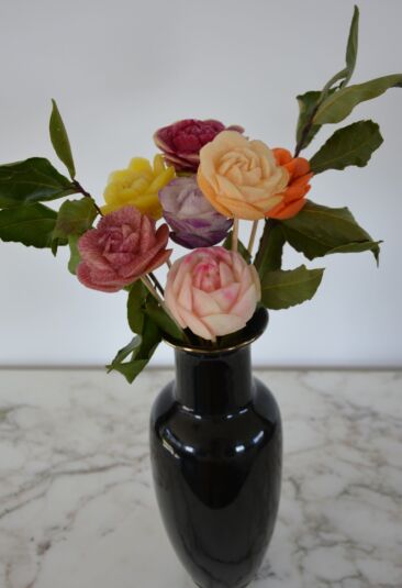 Bouquet de légumes sculptés