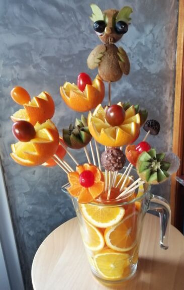 Bouquet de fruits et chocolats